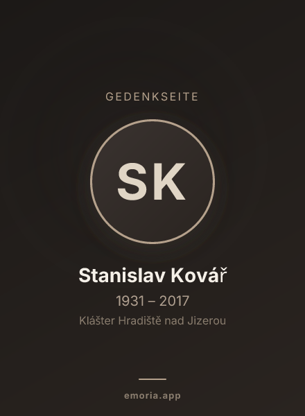 Gedenkportrait von Stanislav Kovář