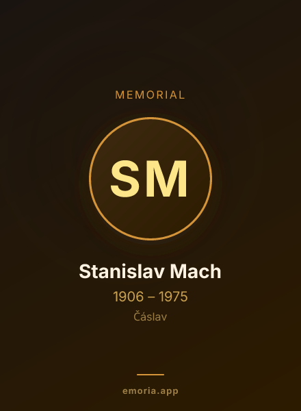 Memorial portrait of Stanislav Mach