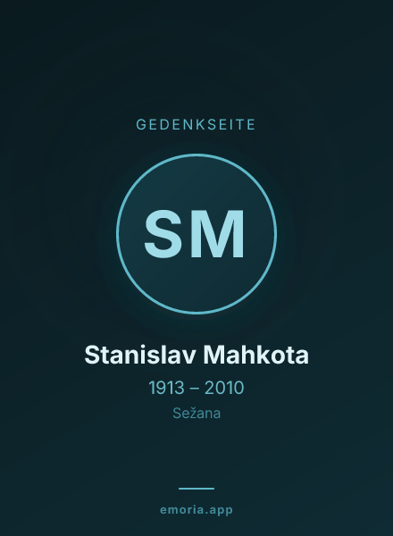 Gedenkportrait von Stanislav Mahkota