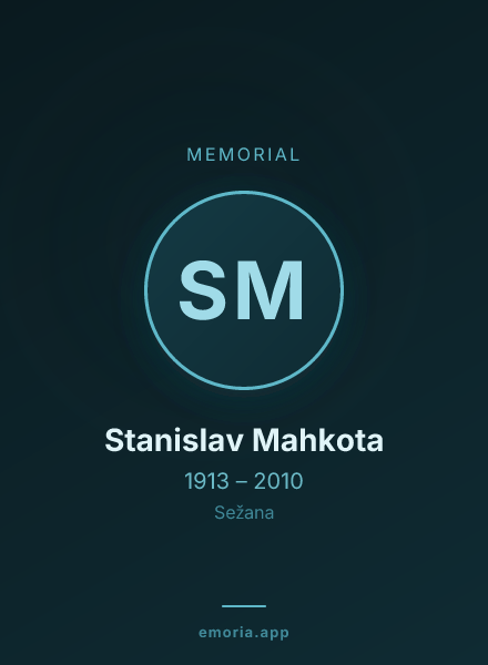 Memorial portrait of Stanislav Mahkota