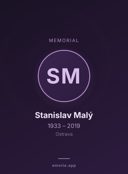 Memorial portrait of Stanislav Malý
