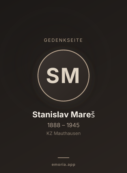 Gedenkportrait von Stanislav Mareš