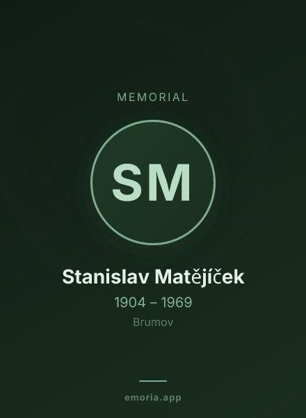 Memorial portrait of Stanislav Matějíček