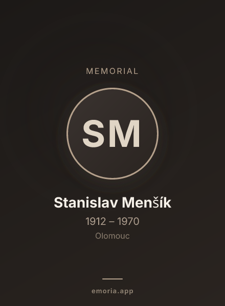 Memorial portrait of Stanislav Menšík