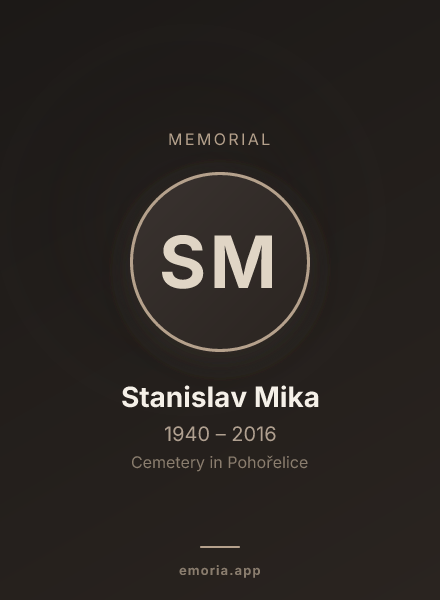 Memorial portrait of Stanislav Mika
