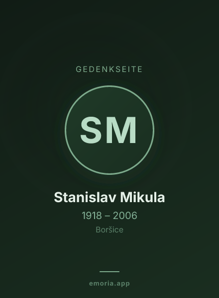 Gedenkportrait von Stanislav Mikula