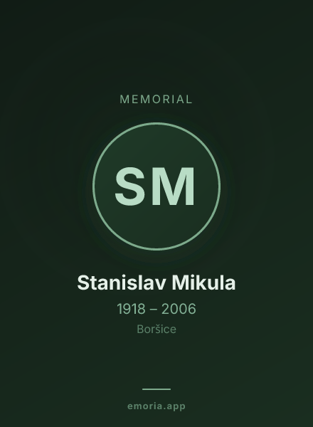 Memorial portrait of Stanislav Mikula