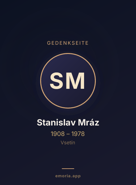 Gedenkportrait von Stanislav Mráz