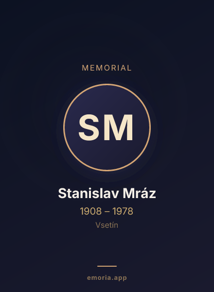 Memorial portrait of Stanislav Mráz