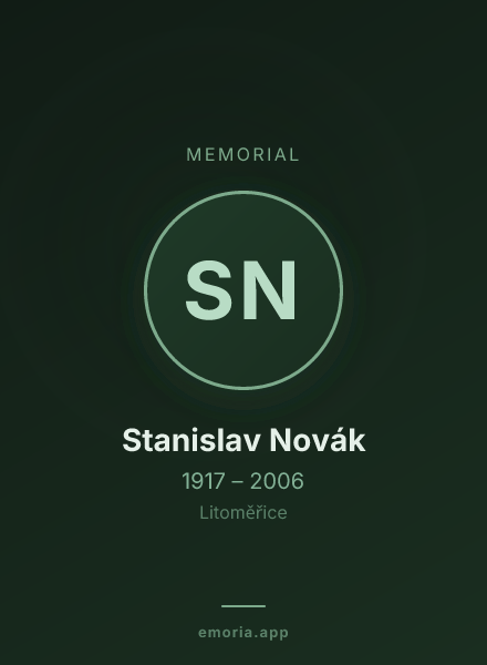 Memorial portrait of Stanislav Novák