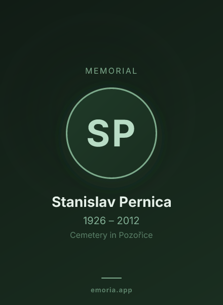 Memorial portrait of Stanislav Pernica