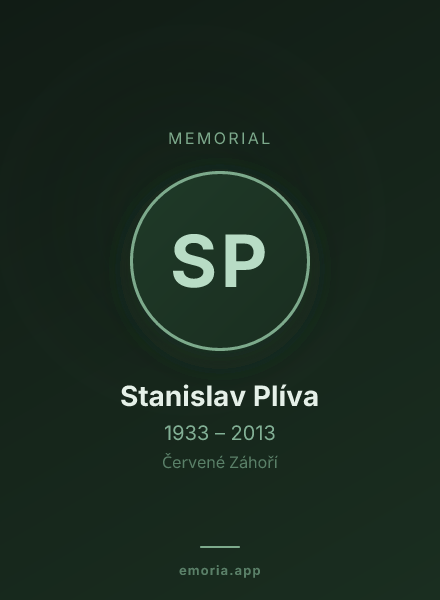 Memorial portrait of Stanislav Plíva