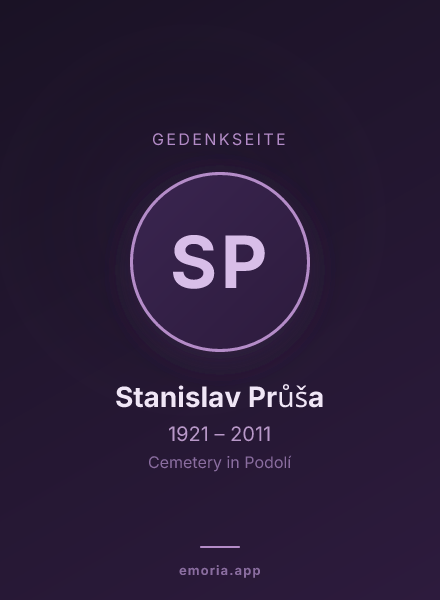 Gedenkportrait von Stanislav Průša