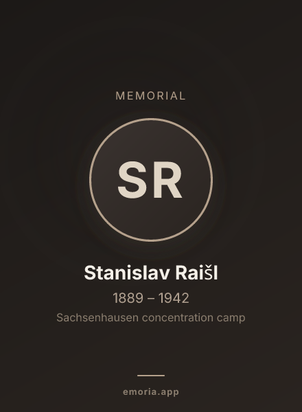 Memorial portrait of Stanislav Raišl