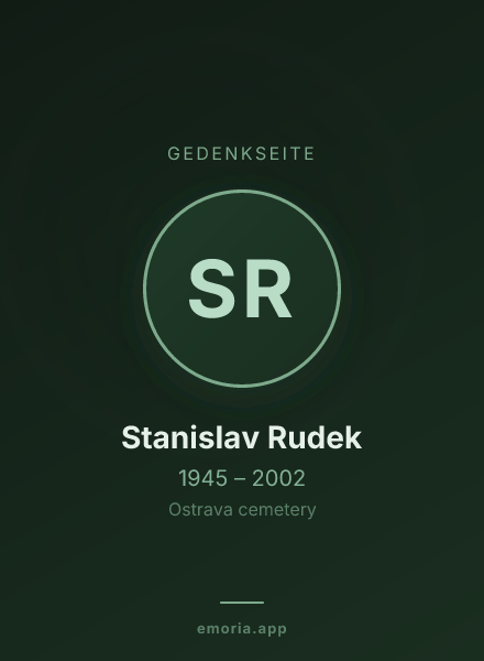 Gedenkportrait von Stanislav Rudek