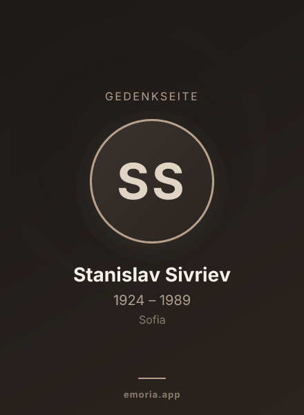 Gedenkportrait von Stanislav Sivriev