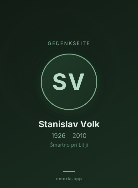 Gedenkportrait von Stanislav Volk