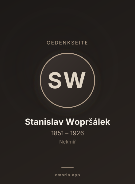 Gedenkportrait von Stanislav Wopršálek