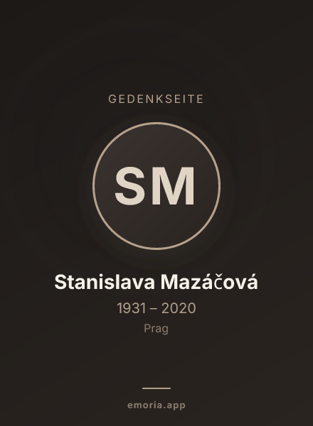 Gedenkportrait von Stanislava Mazáčová