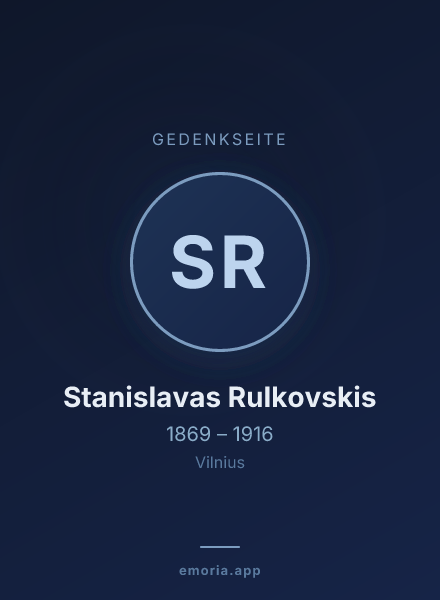 Gedenkportrait von Stanislavas Rulkovskis