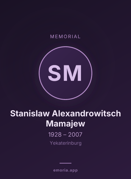 Memorial portrait of Stanislaw Alexandrowitsch Mamajew