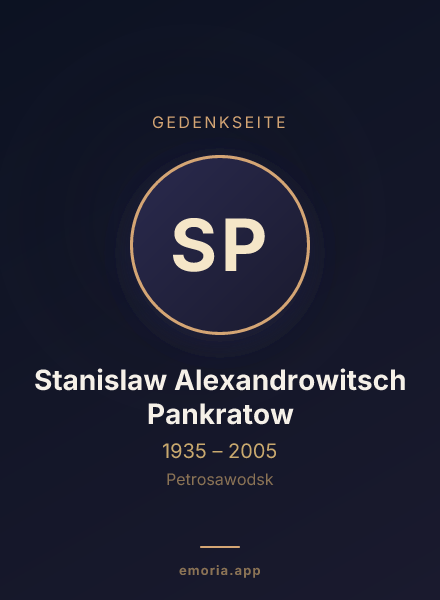 Gedenkportrait von Stanislaw Alexandrowitsch Pankratow