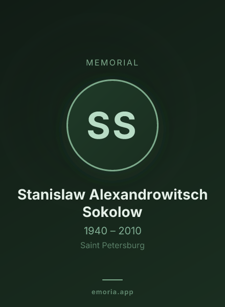 Memorial portrait of Stanislaw Alexandrowitsch Sokolow