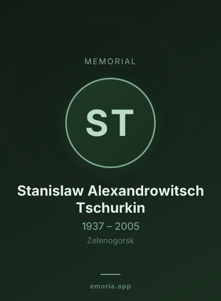 Memorial portrait of Stanislaw Alexandrowitsch Tschurkin