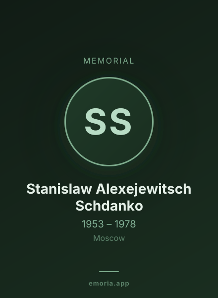 Memorial portrait of Stanislaw Alexejewitsch Schdanko