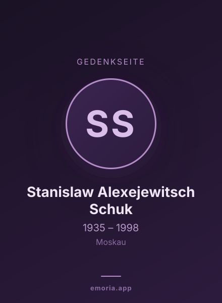 Gedenkportrait von Stanislaw Alexejewitsch Schuk