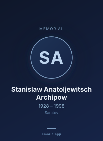 Memorial portrait of Stanislaw Anatoljewitsch Archipow
