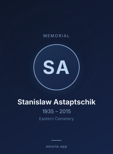Memorial portrait of Stanislaw Astaptschik