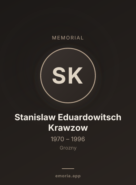 Memorial portrait of Stanislaw Eduardowitsch Krawzow