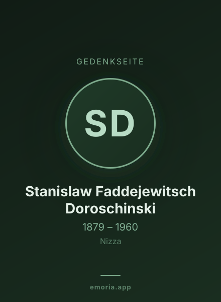 Gedenkportrait von Stanislaw Faddejewitsch Doroschinski