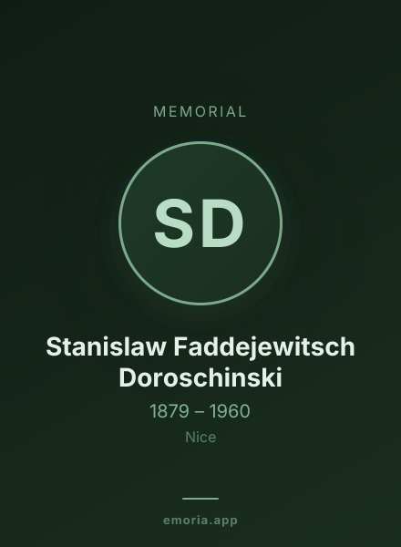 Memorial portrait of Stanislaw Faddejewitsch Doroschinski