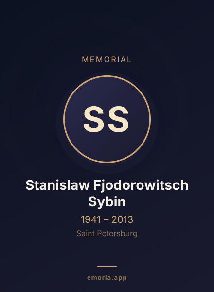 Memorial portrait of Stanislaw Fjodorowitsch Sybin