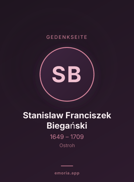Gedenkportrait von Stanislaw Franciszek Biegański