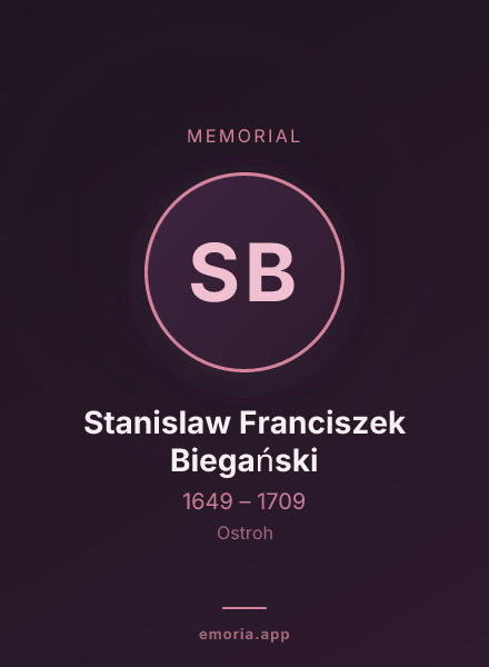Memorial portrait of Stanislaw Franciszek Biegański