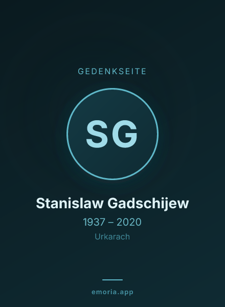 Gedenkportrait von Stanislaw Gadschijew