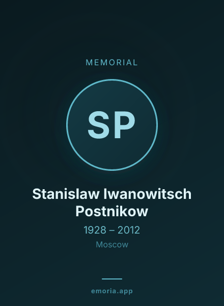 Memorial portrait of Stanislaw Iwanowitsch Postnikow
