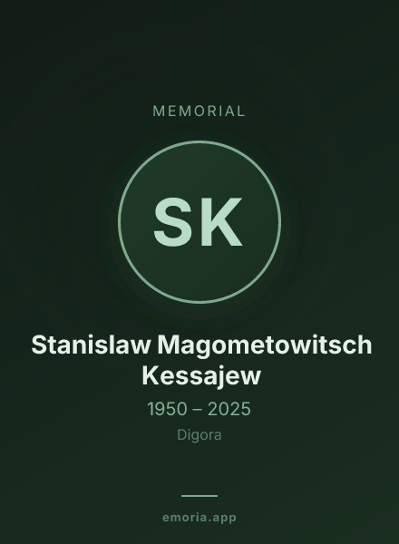 Memorial portrait of Stanislaw Magometowitsch Kessajew