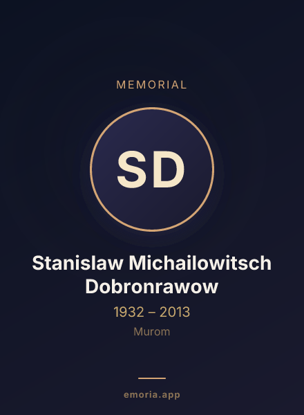 Memorial portrait of Stanislaw Michailowitsch Dobronrawow