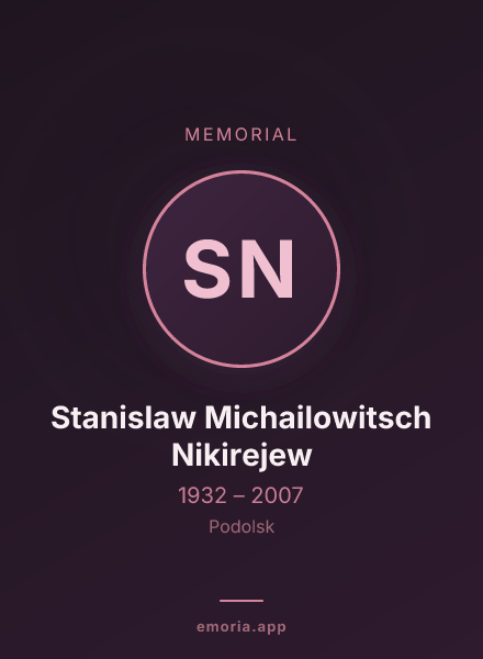 Memorial portrait of Stanislaw Michailowitsch Nikirejew