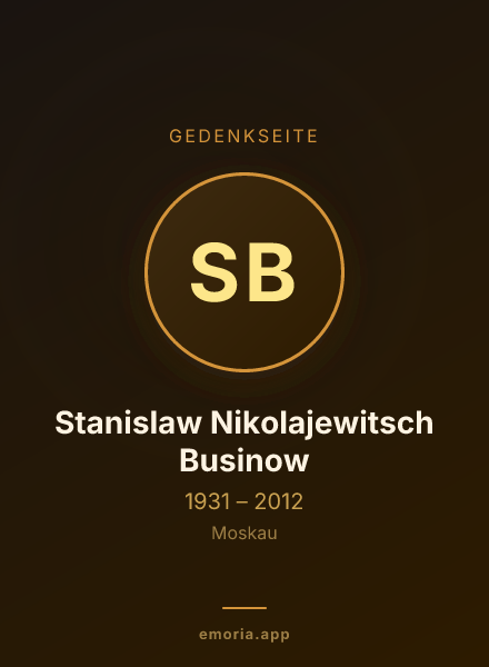 Gedenkportrait von Stanislaw Nikolajewitsch Businow