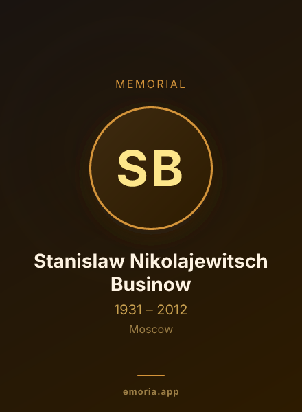 Memorial portrait of Stanislaw Nikolajewitsch Businow