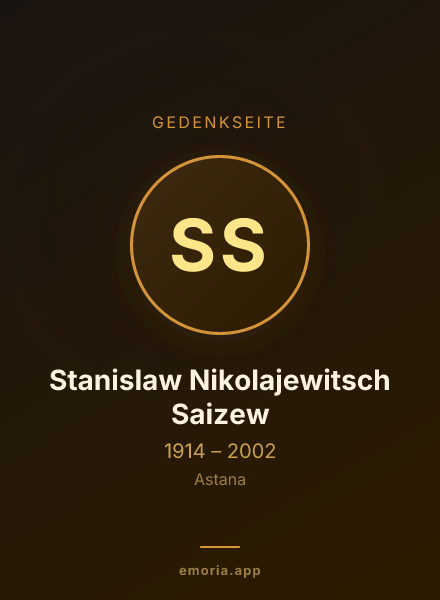 Gedenkportrait von Stanislaw Nikolajewitsch Saizew