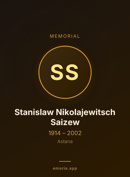 Memorial portrait of Stanislaw Nikolajewitsch Saizew