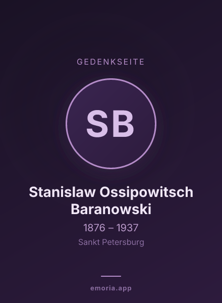 Gedenkportrait von Stanislaw Ossipowitsch Baranowski