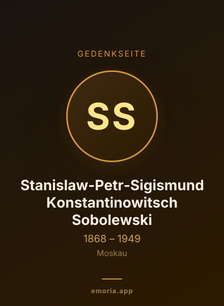 Gedenkportrait von Stanislaw-Petr-Sigismund Konstantinowitsch Sobolewski