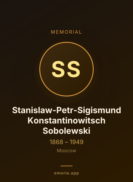 Memorial portrait of Stanislaw-Petr-Sigismund Konstantinowitsch Sobolewski